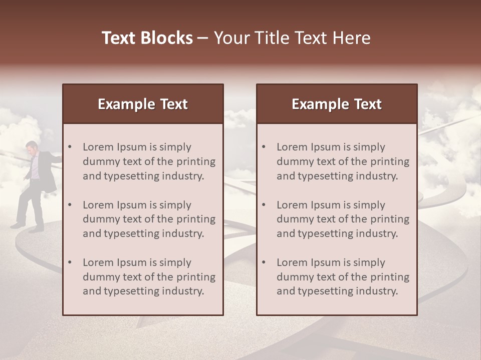 A Man In A Suit And A Man In A Suit Are Walking Across A Maze PowerPoint Template