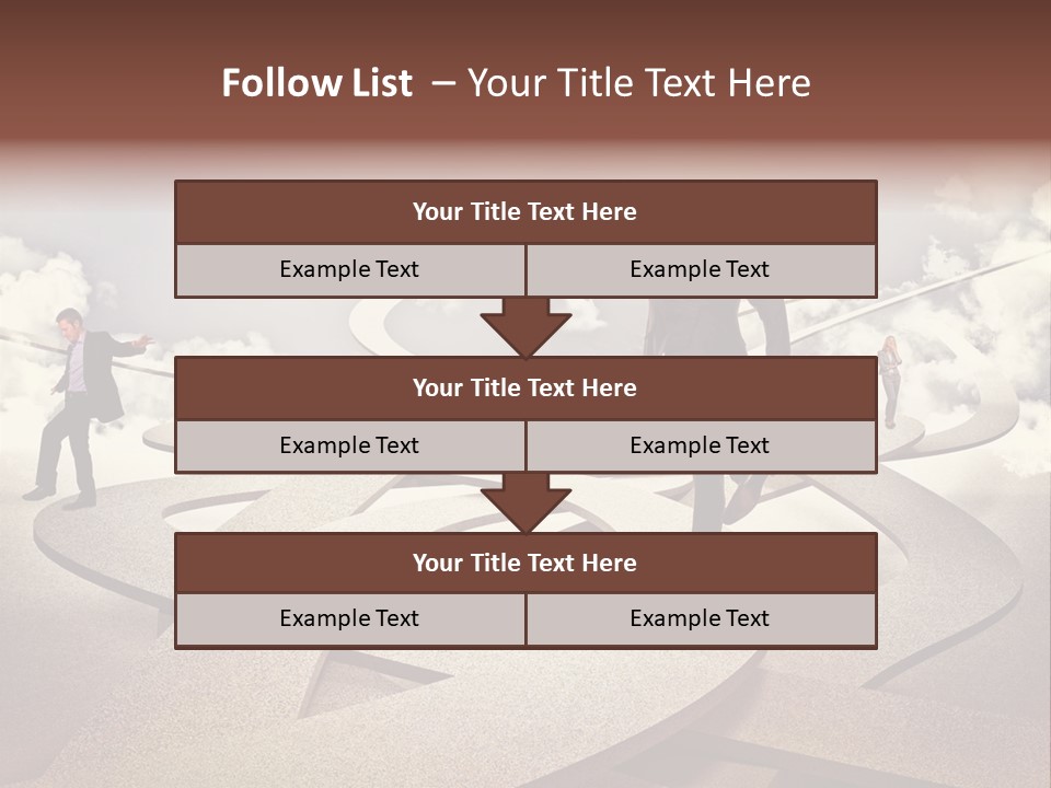 A Man In A Suit And A Man In A Suit Are Walking Across A Maze PowerPoint Template
