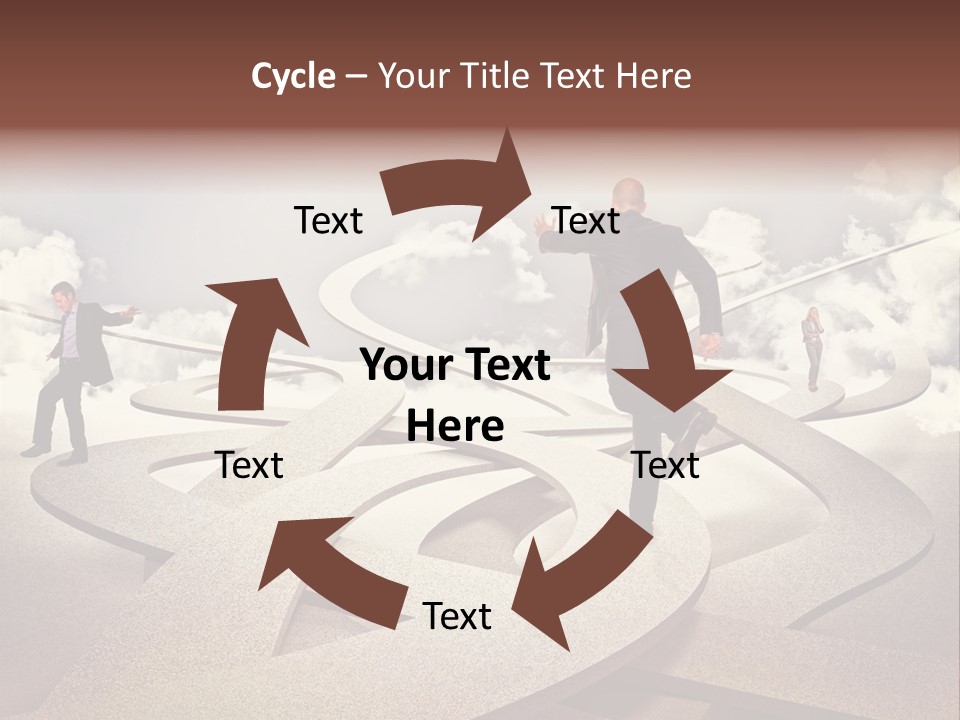 A Man In A Suit And A Man In A Suit Are Walking Across A Maze PowerPoint Template