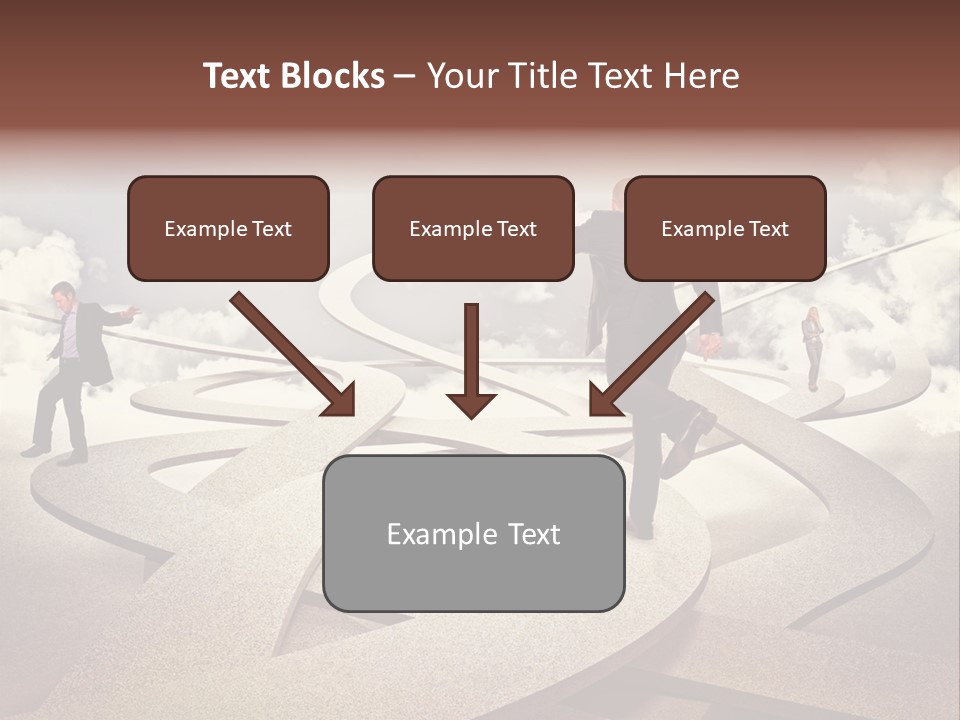 A Man In A Suit And A Man In A Suit Are Walking Across A Maze PowerPoint Template