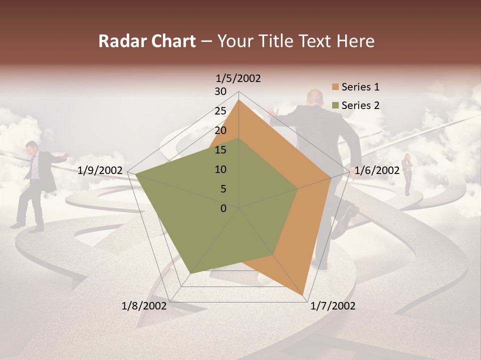 A Man In A Suit And A Man In A Suit Are Walking Across A Maze PowerPoint Template