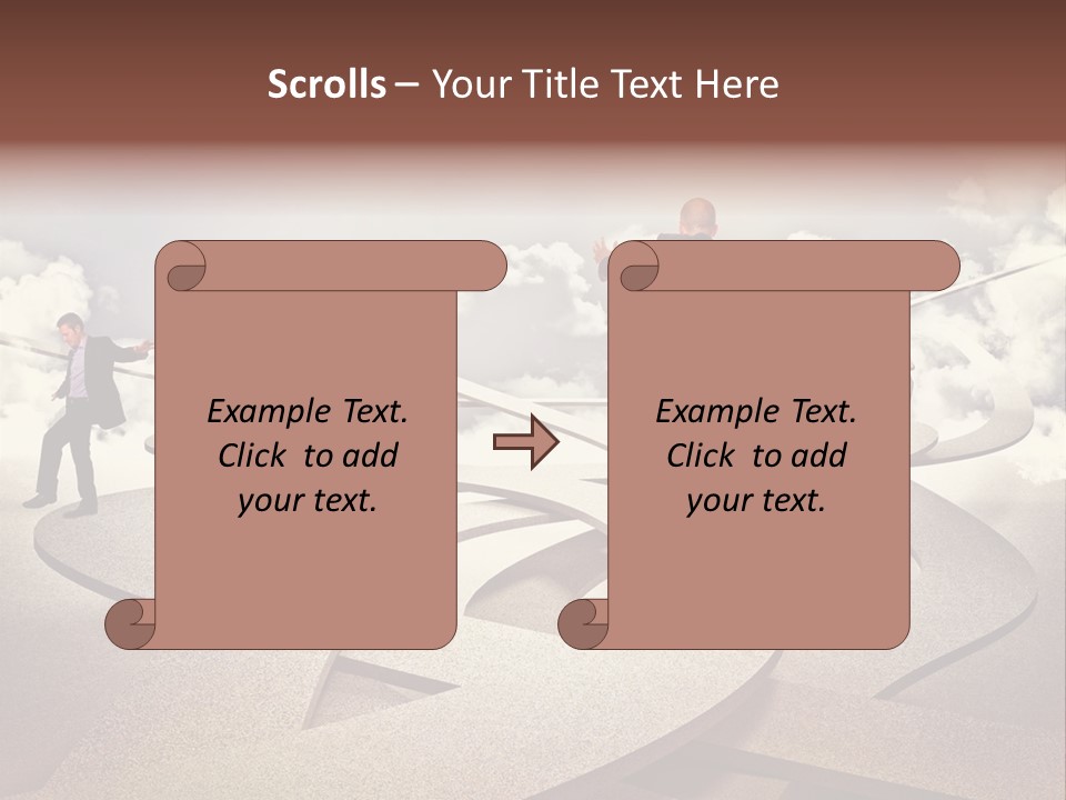 A Man In A Suit And A Man In A Suit Are Walking Across A Maze PowerPoint Template