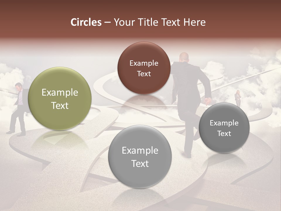 A Man In A Suit And A Man In A Suit Are Walking Across A Maze PowerPoint Template