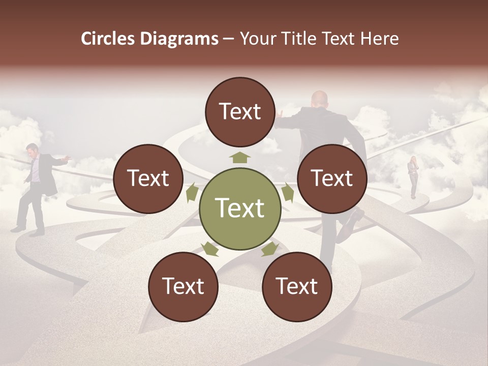 A Man In A Suit And A Man In A Suit Are Walking Across A Maze PowerPoint Template