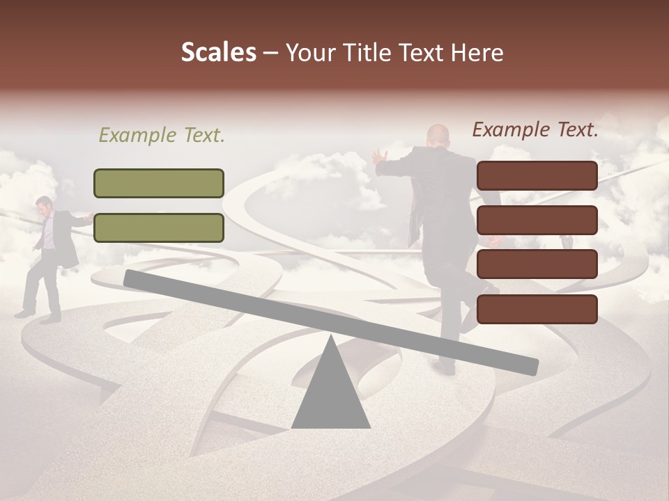 A Man In A Suit And A Man In A Suit Are Walking Across A Maze PowerPoint Template