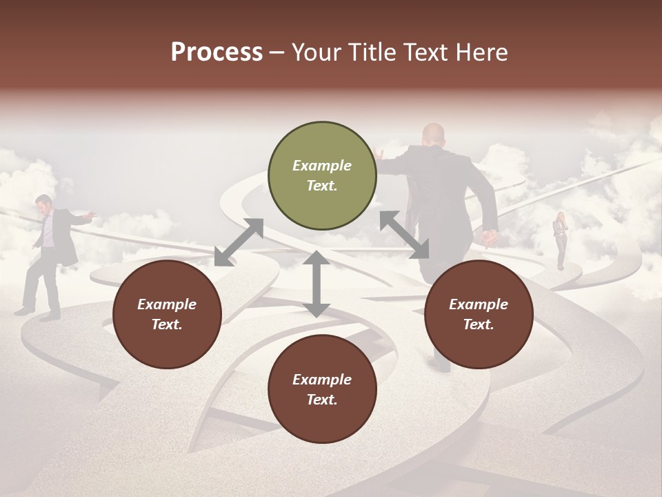A Man In A Suit And A Man In A Suit Are Walking Across A Maze PowerPoint Template