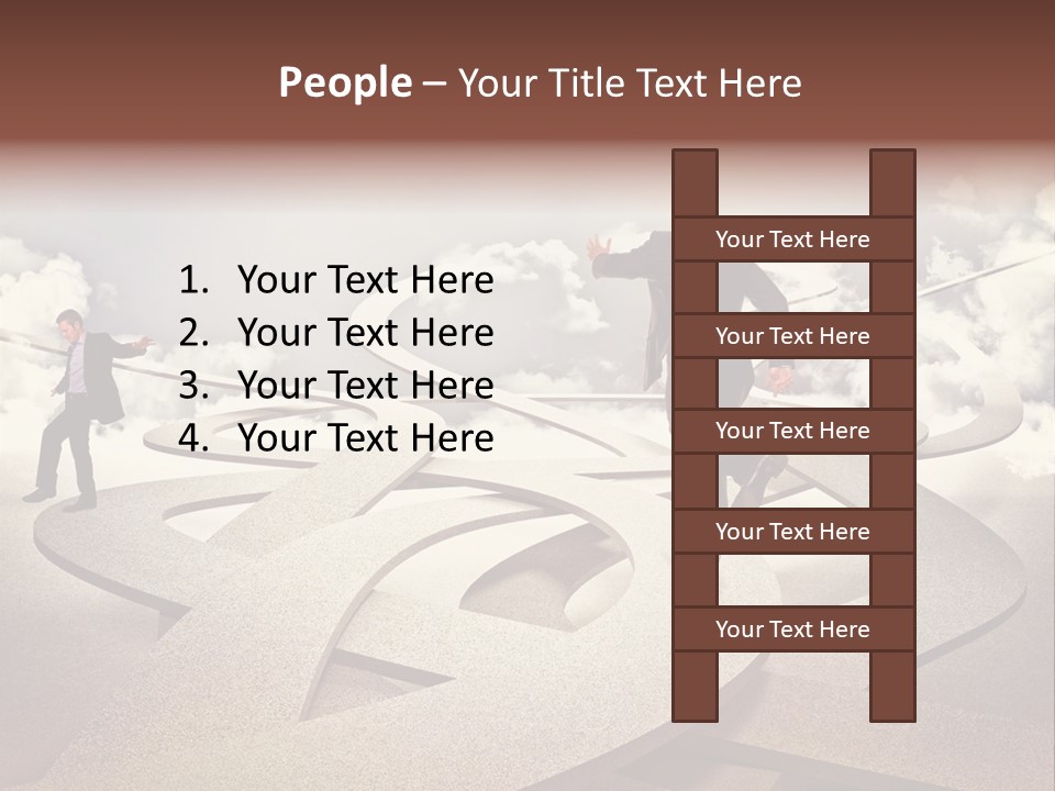 A Man In A Suit And A Man In A Suit Are Walking Across A Maze PowerPoint Template