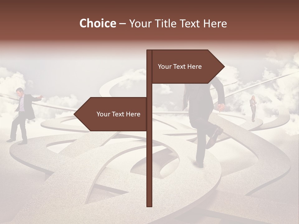 A Man In A Suit And A Man In A Suit Are Walking Across A Maze PowerPoint Template