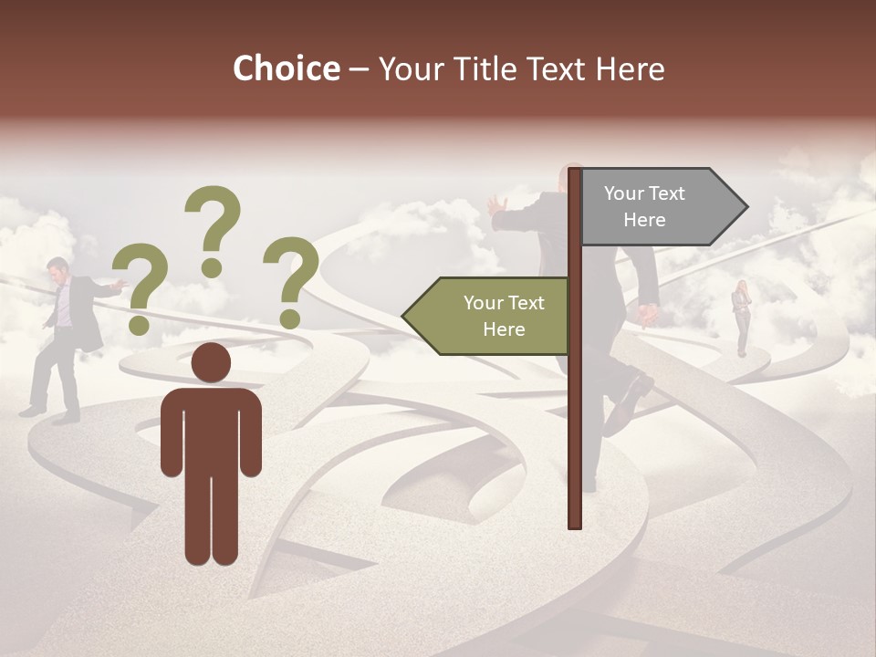 A Man In A Suit And A Man In A Suit Are Walking Across A Maze PowerPoint Template