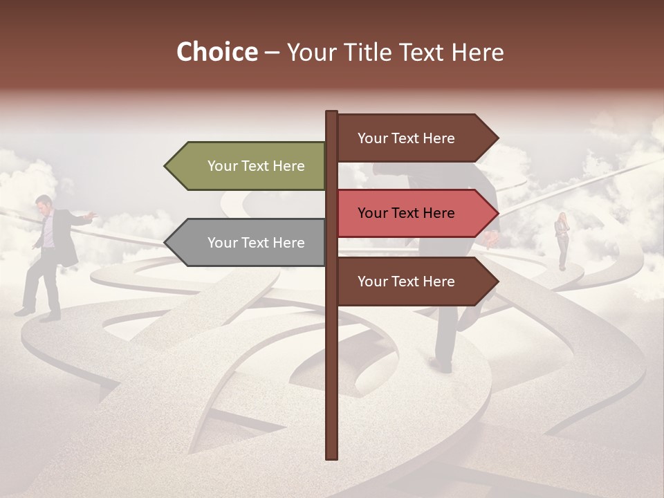 A Man In A Suit And A Man In A Suit Are Walking Across A Maze PowerPoint Template