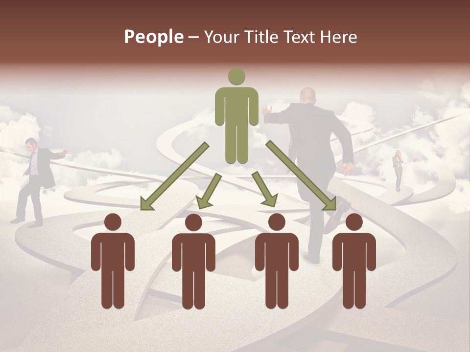 A Man In A Suit And A Man In A Suit Are Walking Across A Maze PowerPoint Template