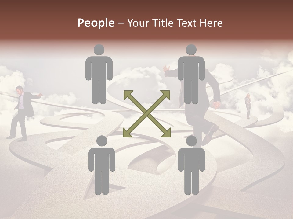 A Man In A Suit And A Man In A Suit Are Walking Across A Maze PowerPoint Template