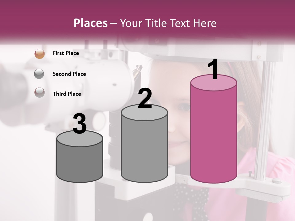 A Little Girl Is Looking Through A Microscope PowerPoint Template