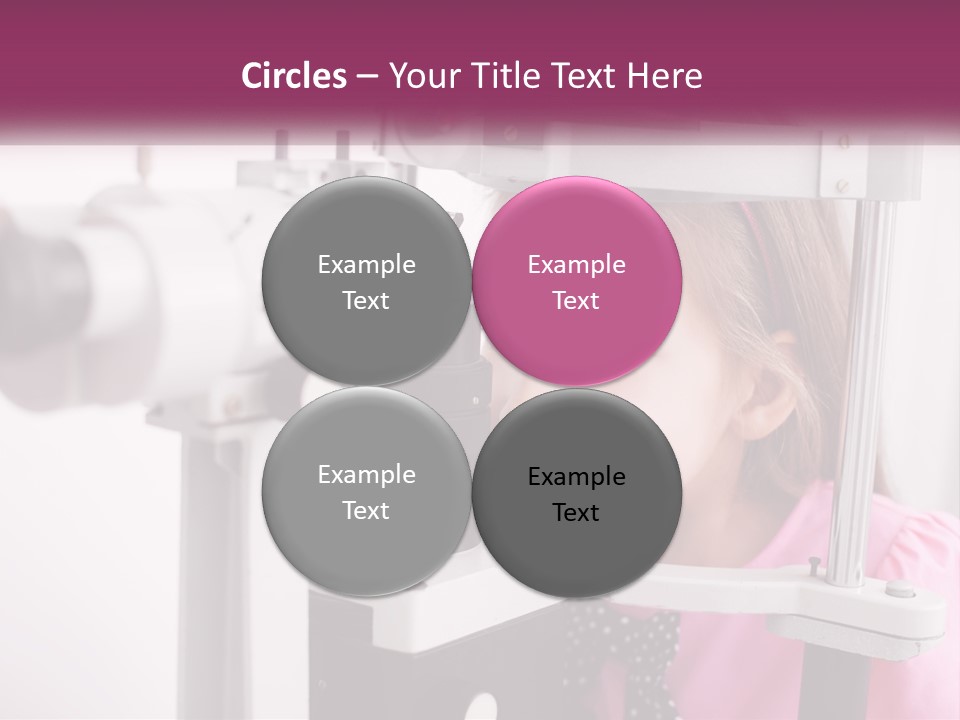 A Little Girl Is Looking Through A Microscope PowerPoint Template