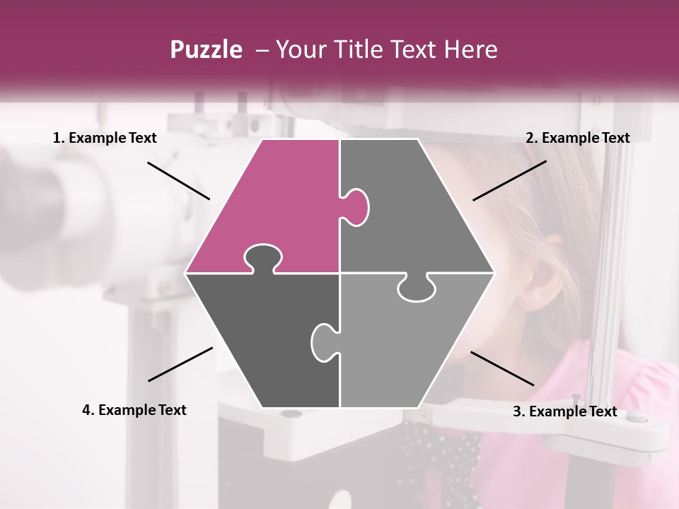 A Little Girl Is Looking Through A Microscope PowerPoint Template