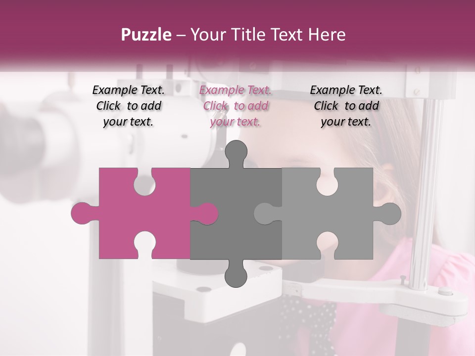 A Little Girl Is Looking Through A Microscope PowerPoint Template