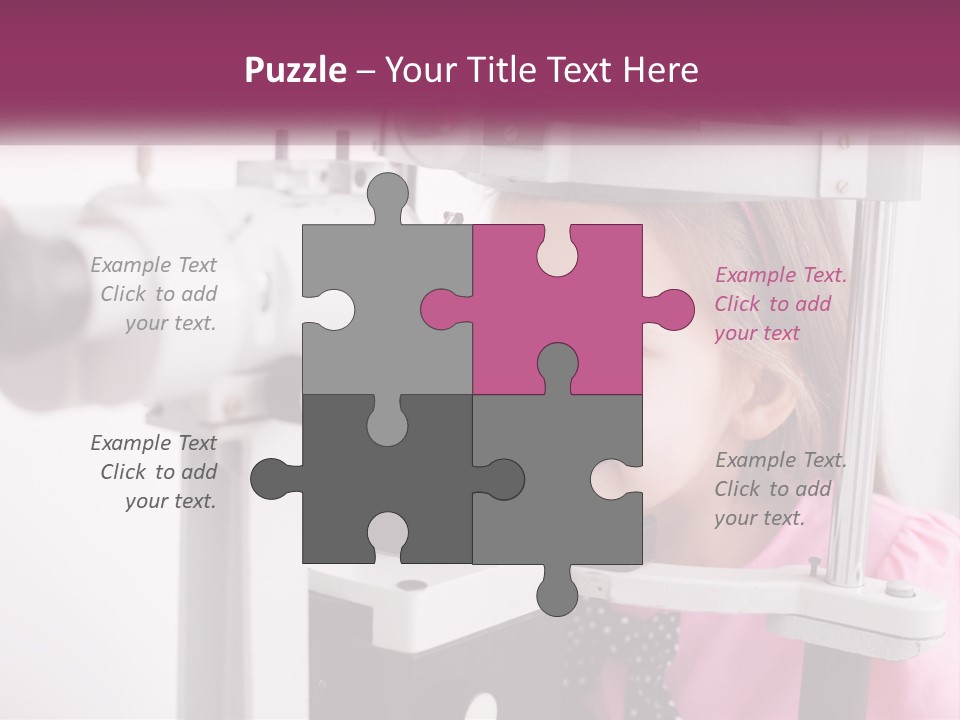 A Little Girl Is Looking Through A Microscope PowerPoint Template