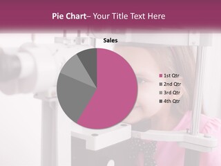 A Little Girl Is Looking Through A Microscope PowerPoint Template