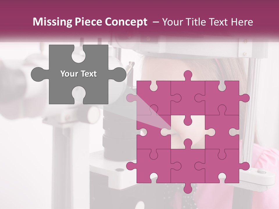 A Little Girl Is Looking Through A Microscope PowerPoint Template