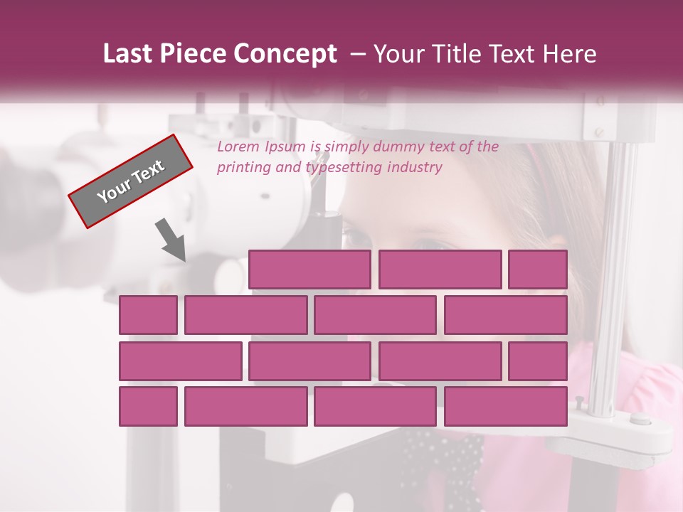 A Little Girl Is Looking Through A Microscope PowerPoint Template