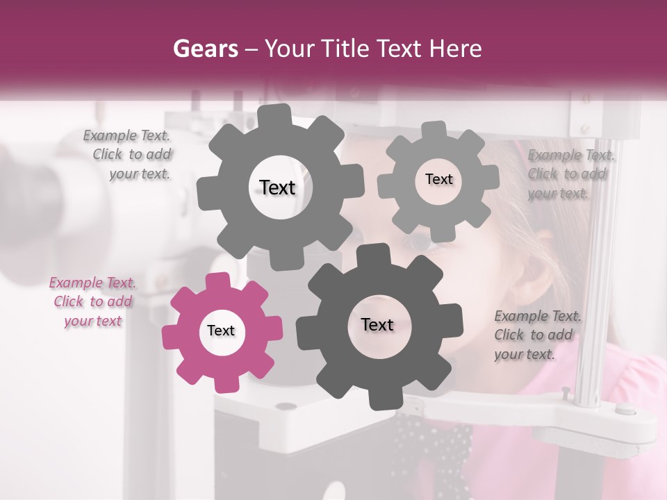 A Little Girl Is Looking Through A Microscope PowerPoint Template