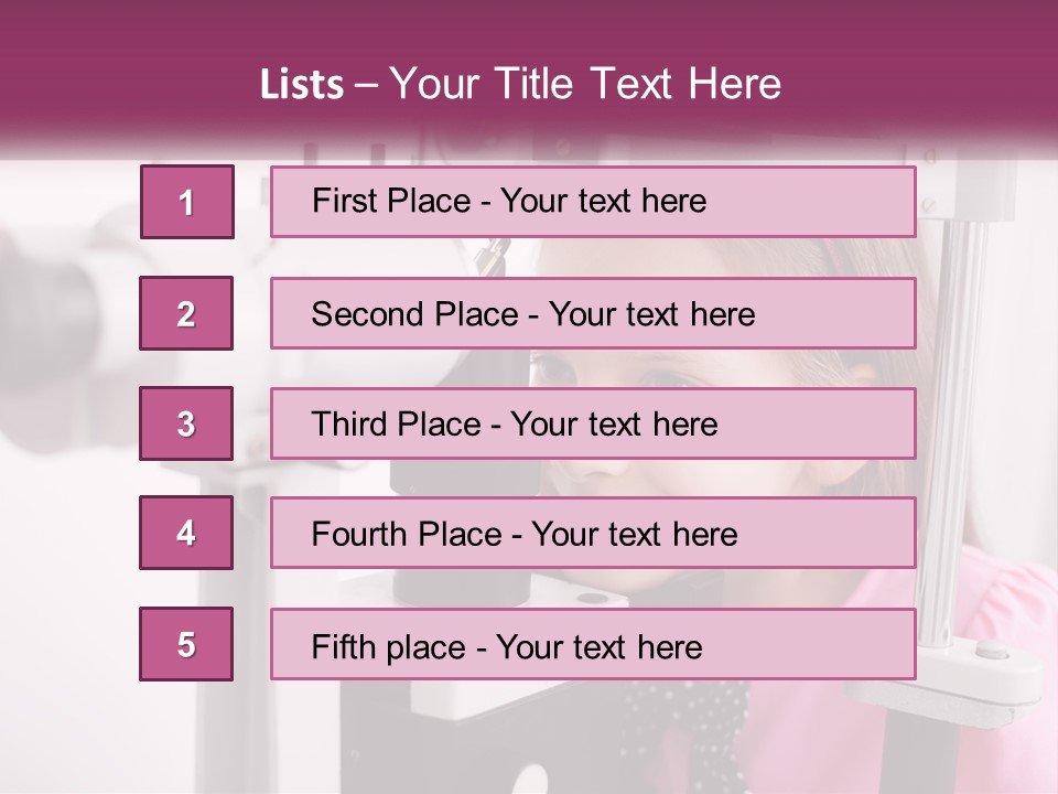 A Little Girl Is Looking Through A Microscope PowerPoint Template