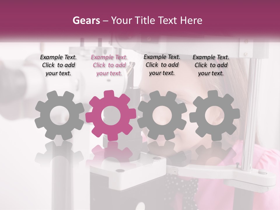 A Little Girl Is Looking Through A Microscope PowerPoint Template