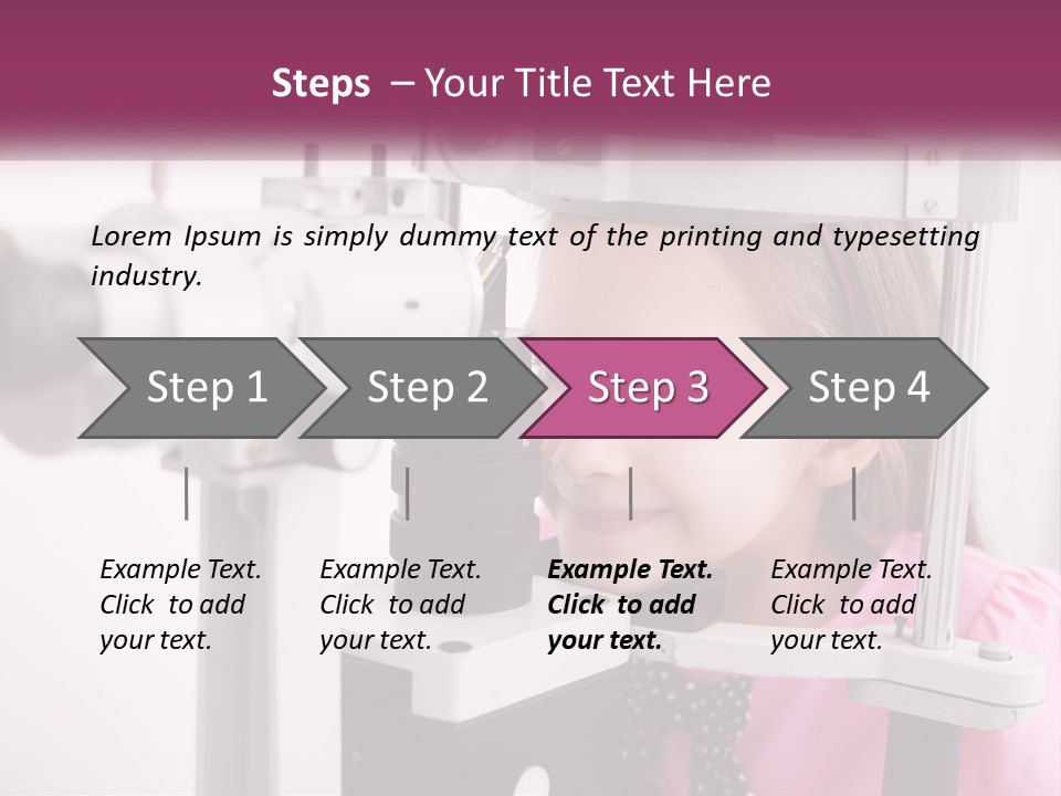 A Little Girl Is Looking Through A Microscope PowerPoint Template