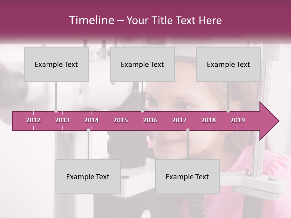 A Little Girl Is Looking Through A Microscope PowerPoint Template