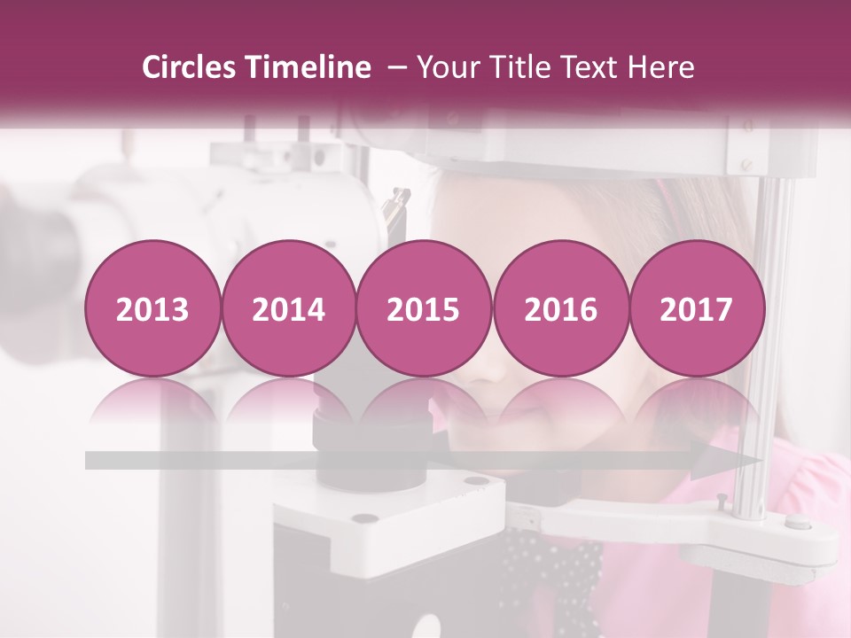 A Little Girl Is Looking Through A Microscope PowerPoint Template