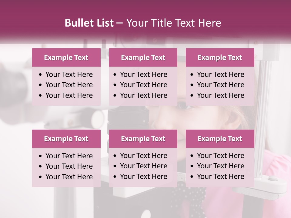 A Little Girl Is Looking Through A Microscope PowerPoint Template