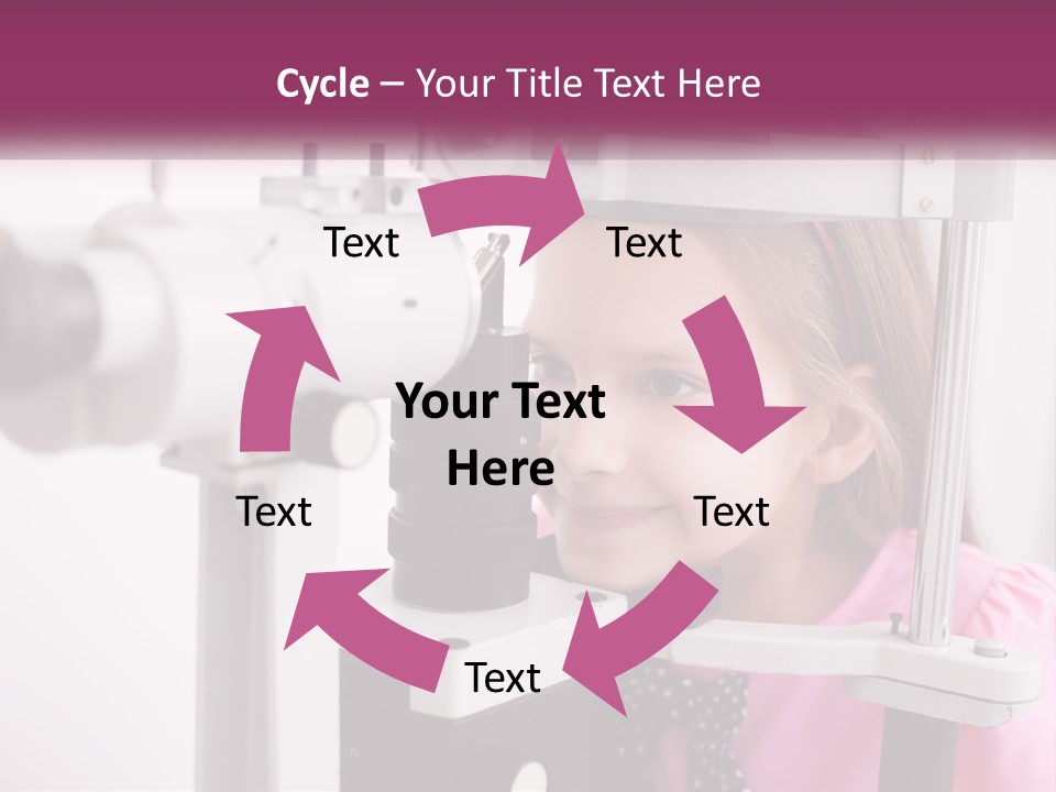 A Little Girl Is Looking Through A Microscope PowerPoint Template