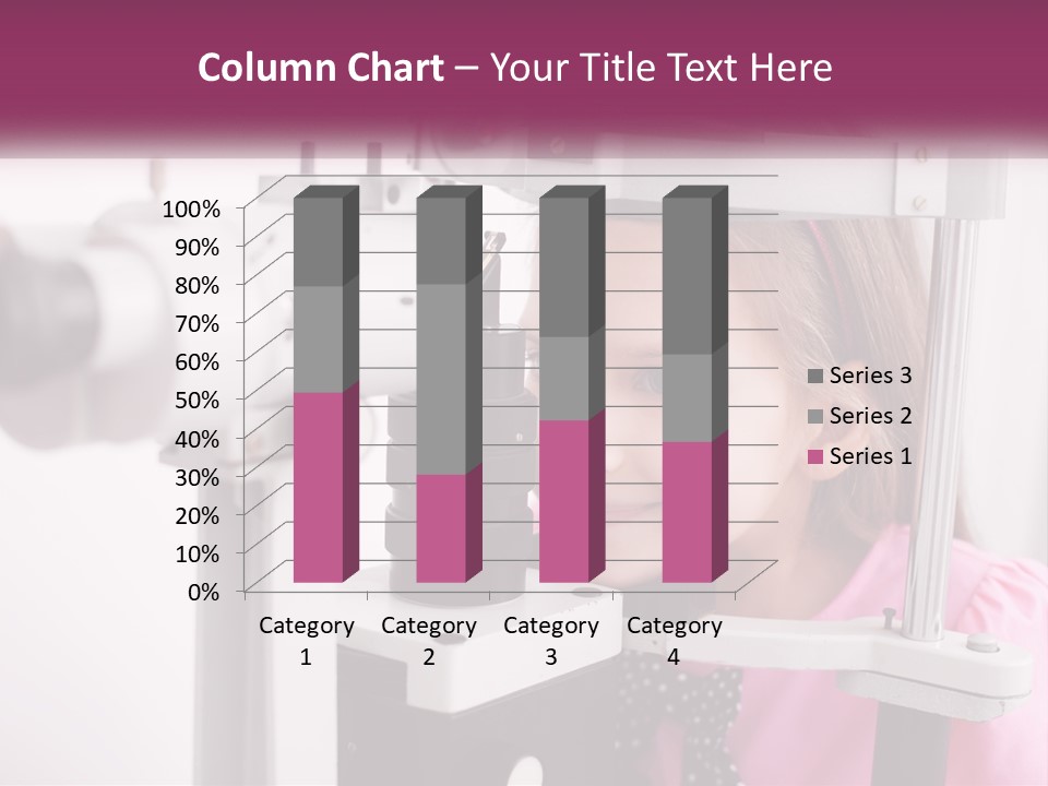 A Little Girl Is Looking Through A Microscope PowerPoint Template