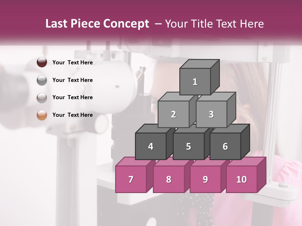 A Little Girl Is Looking Through A Microscope PowerPoint Template