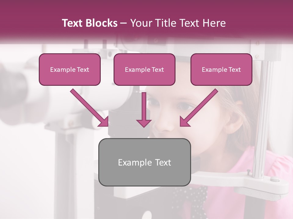 A Little Girl Is Looking Through A Microscope PowerPoint Template