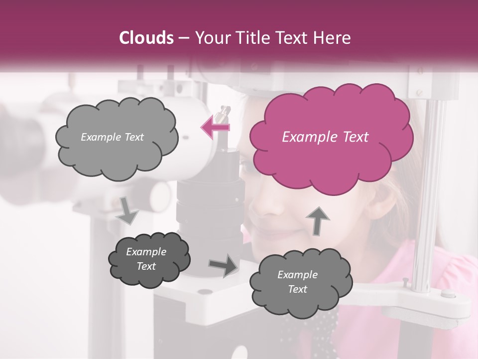A Little Girl Is Looking Through A Microscope PowerPoint Template