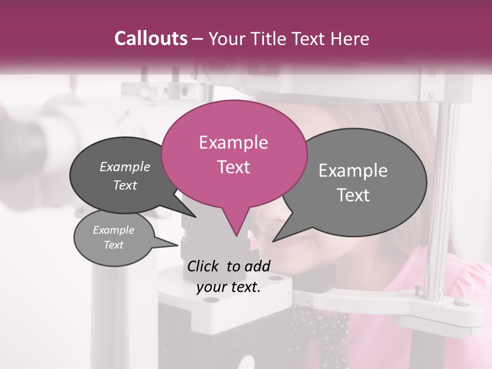 A Little Girl Is Looking Through A Microscope PowerPoint Template