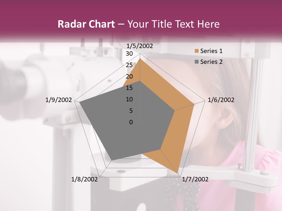 A Little Girl Is Looking Through A Microscope PowerPoint Template