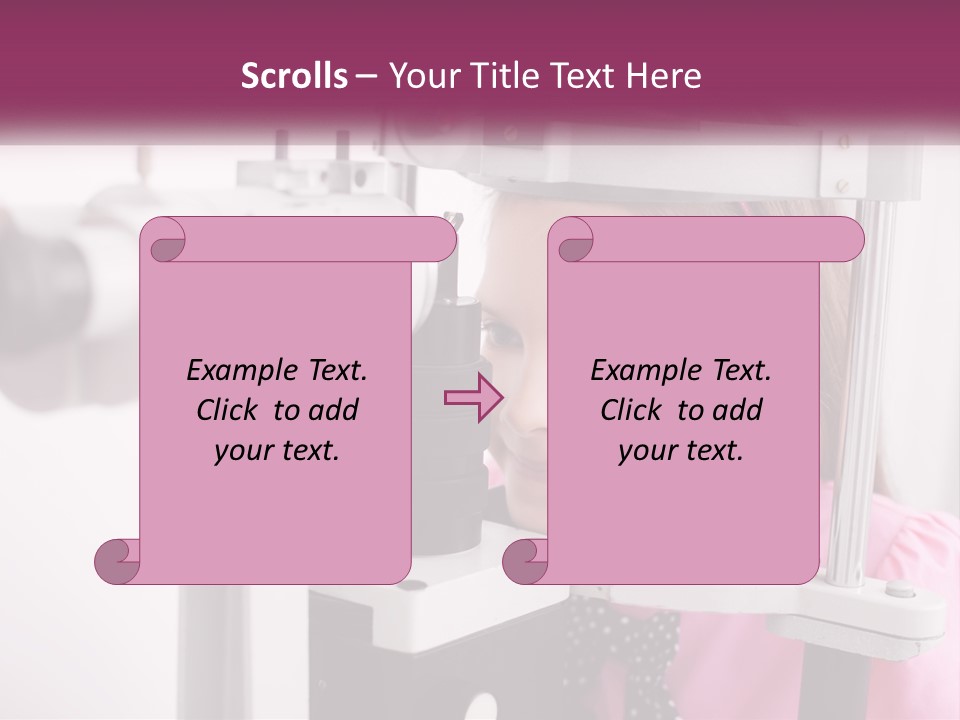 A Little Girl Is Looking Through A Microscope PowerPoint Template