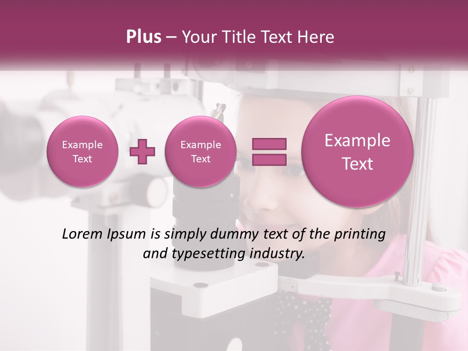 A Little Girl Is Looking Through A Microscope PowerPoint Template