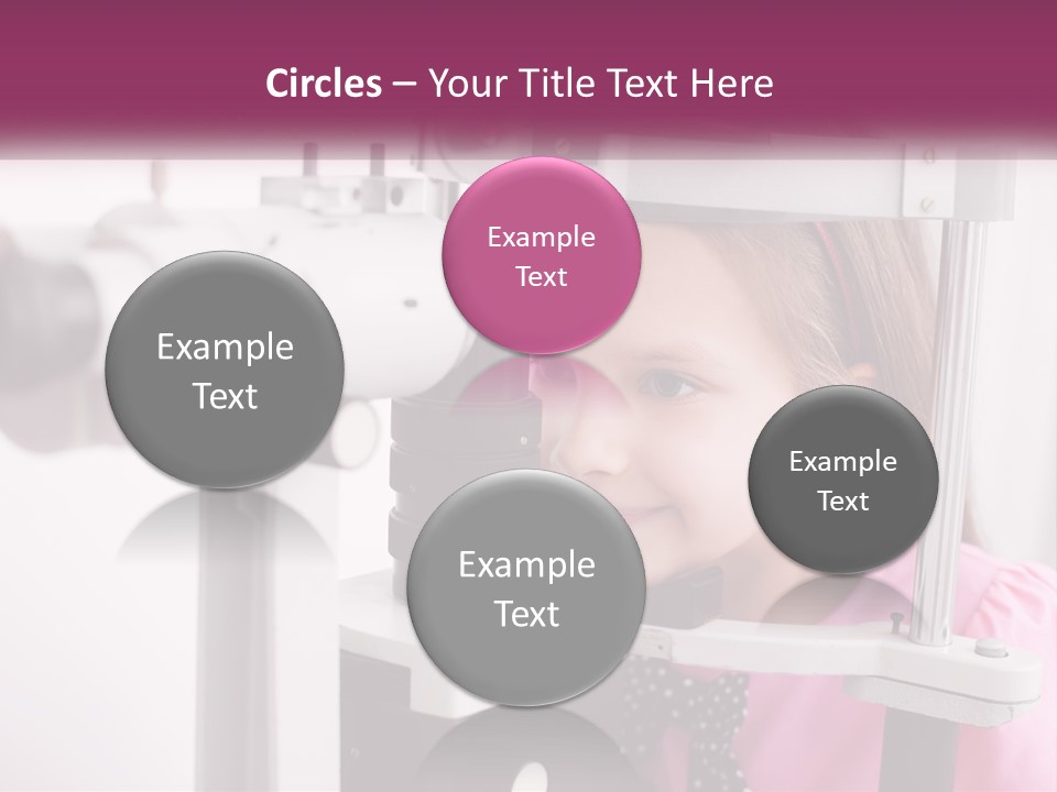 A Little Girl Is Looking Through A Microscope PowerPoint Template