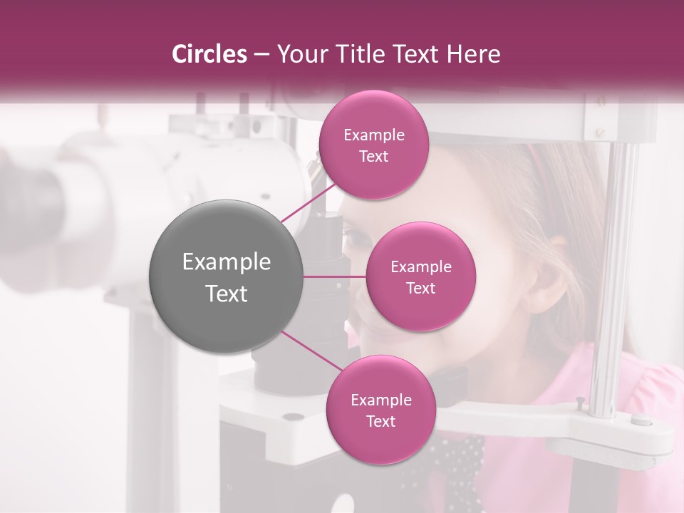 A Little Girl Is Looking Through A Microscope PowerPoint Template