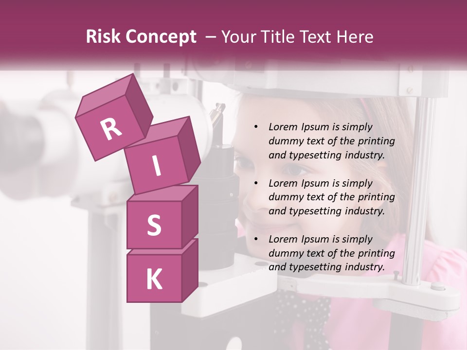 A Little Girl Is Looking Through A Microscope PowerPoint Template