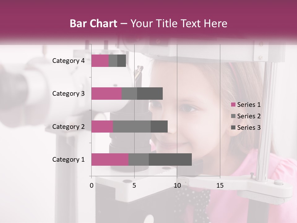 A Little Girl Is Looking Through A Microscope PowerPoint Template