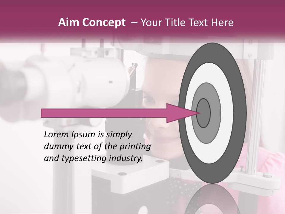 A Little Girl Is Looking Through A Microscope PowerPoint Template