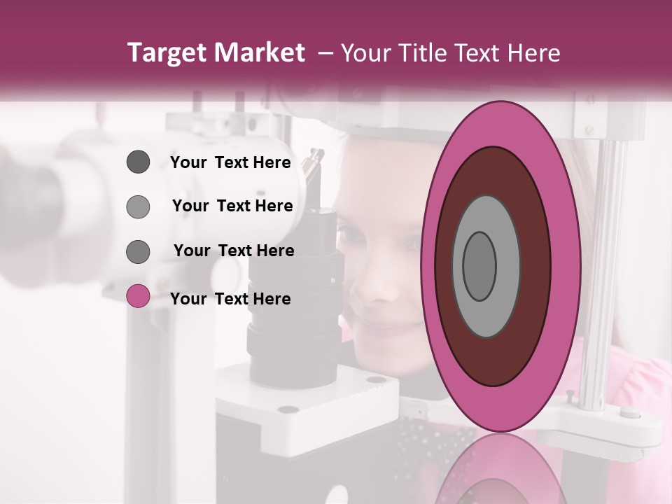 A Little Girl Is Looking Through A Microscope PowerPoint Template