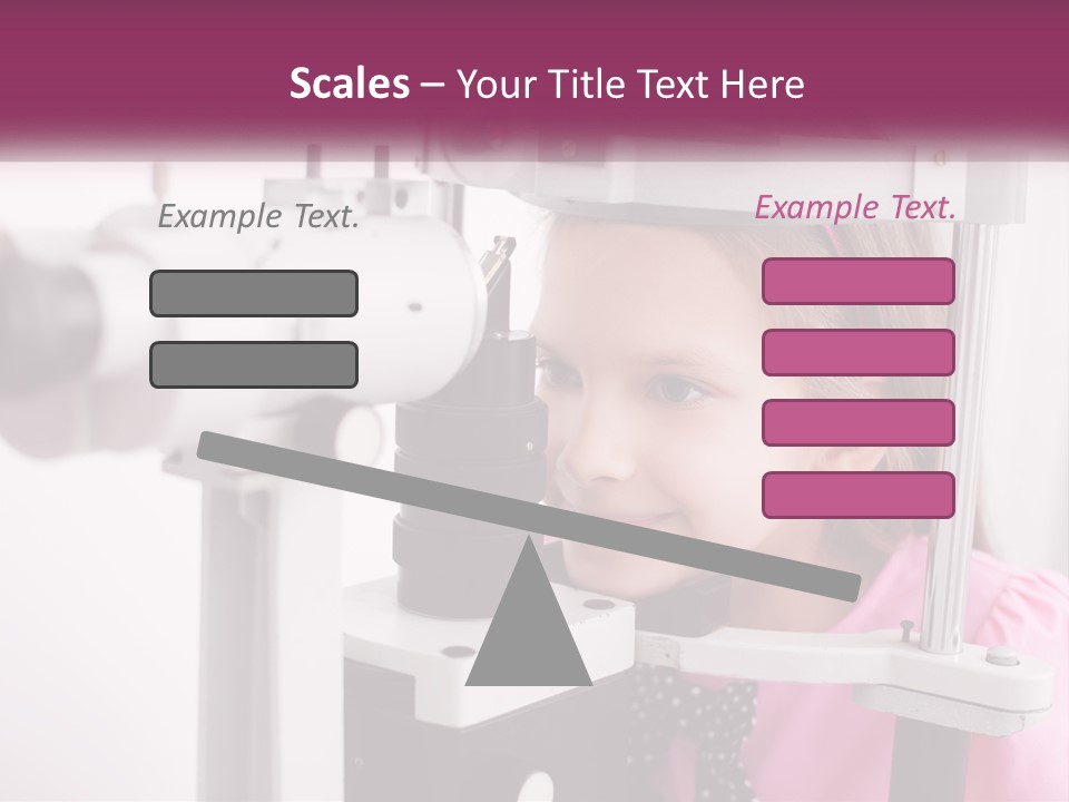 A Little Girl Is Looking Through A Microscope PowerPoint Template