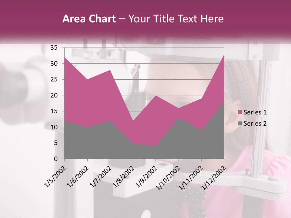 A Little Girl Is Looking Through A Microscope PowerPoint Template