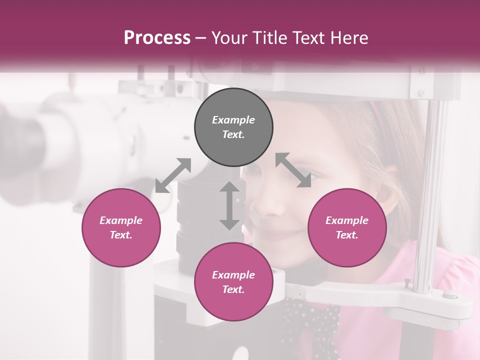 A Little Girl Is Looking Through A Microscope PowerPoint Template
