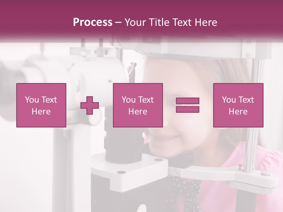 A Little Girl Is Looking Through A Microscope PowerPoint Template